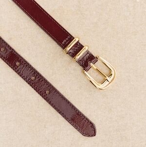 Sezane Livie Belt Patent Purple - Size 85